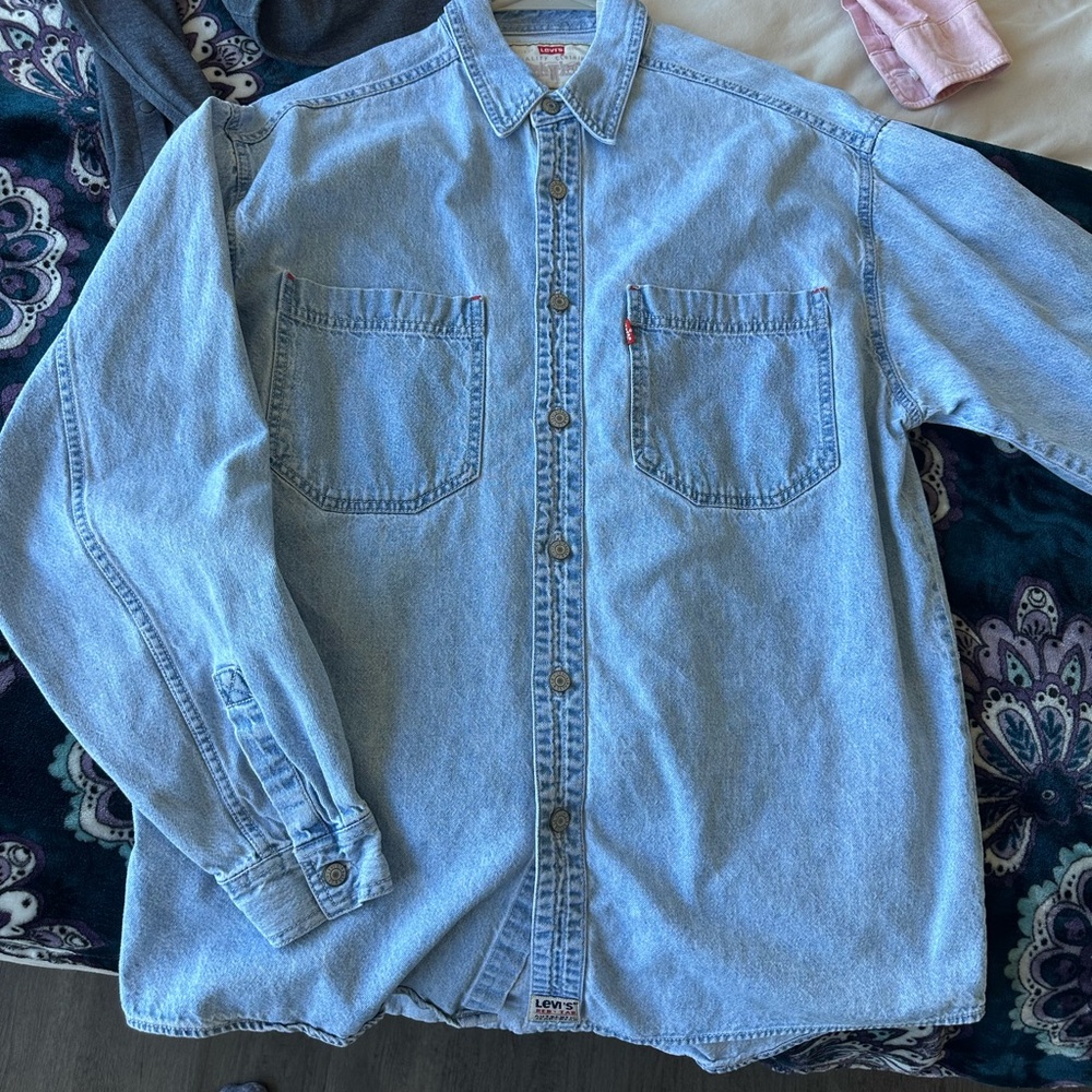 Levi's Sky Blue Button-Up Denim Shirt